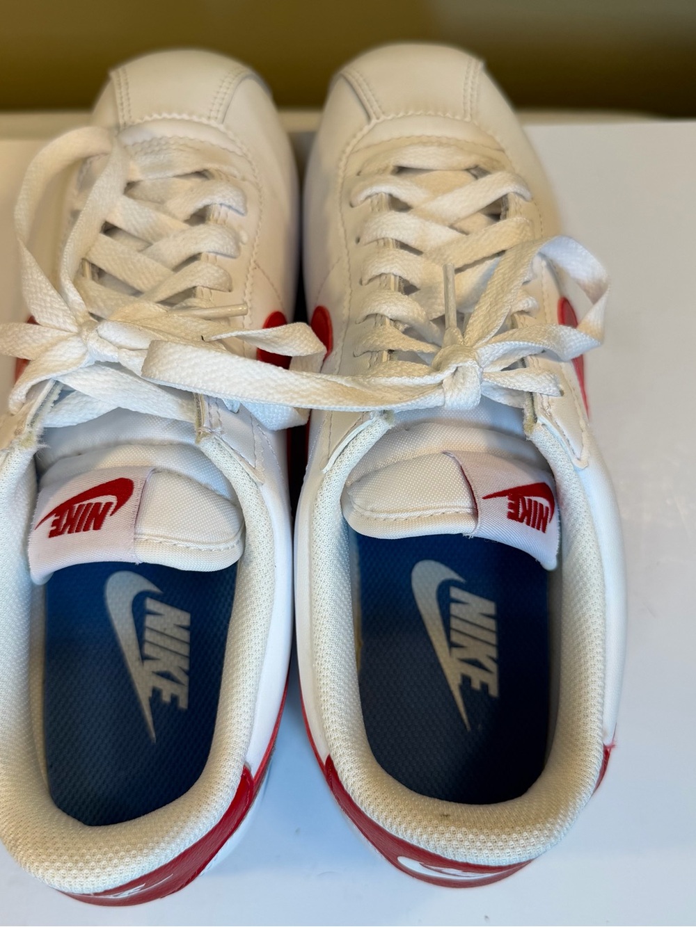 Nike Women’s Cortez “Forrest Gump” Sneakers Shoes Red White Blue Leather Size 7 - Picture 5 of 7
